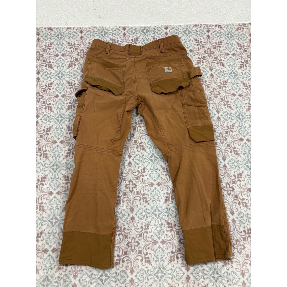 Carhartt Force Extremes Cargo Work Pants Brown Ripstop Double Knee 34x28 - Picture 8 of 9